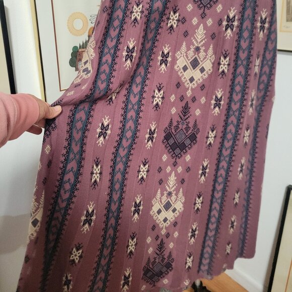 Peruvian Connection 100% Pima Cotton Aline Skirt Lilac Size XL - Picture 2 of 3